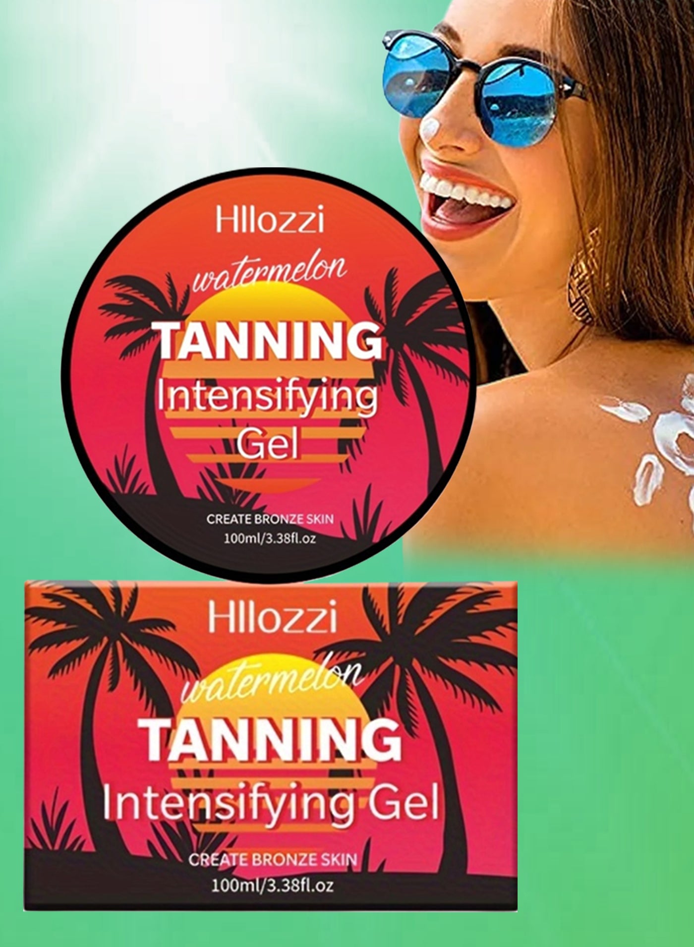 100ml Watermelon Tanning Intensifying Gel for Men and Women Create Bronze Skin Extreme Intensive Tanning Soft Gel Tanning Lotion Accelerator Tanning Cream Self Tanner Gel for Skin Tanning Sunless Tanner