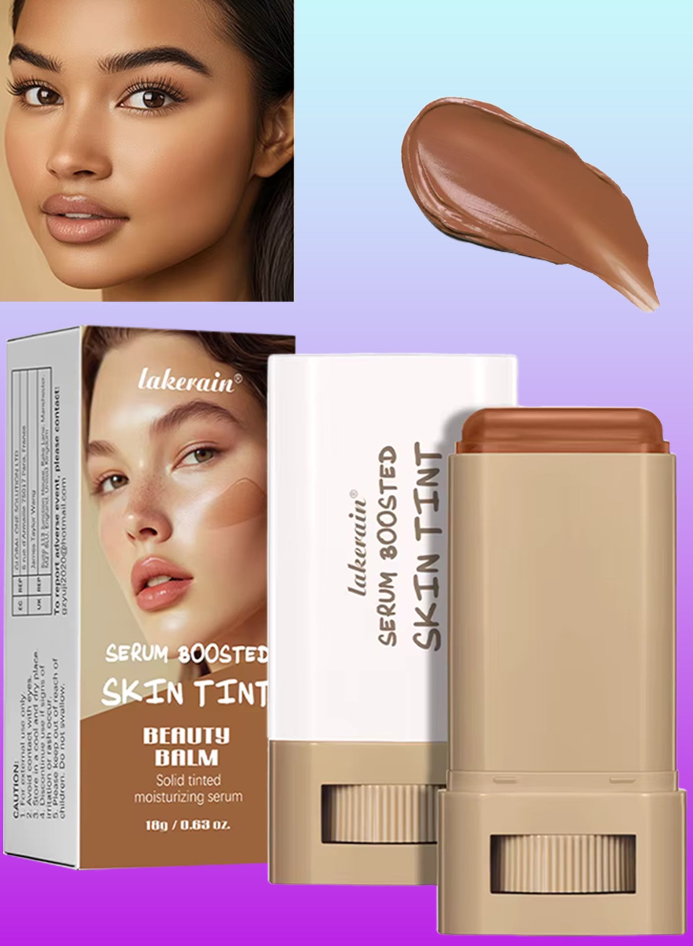 Serum Boosted Skin Tint Beauty Balm Solid Tinted Moisturizing Serum Contour Stick Foundation Face Sticks for Women Natural Finish Makeup Foundation Face Stick Contour Stick 18g 03