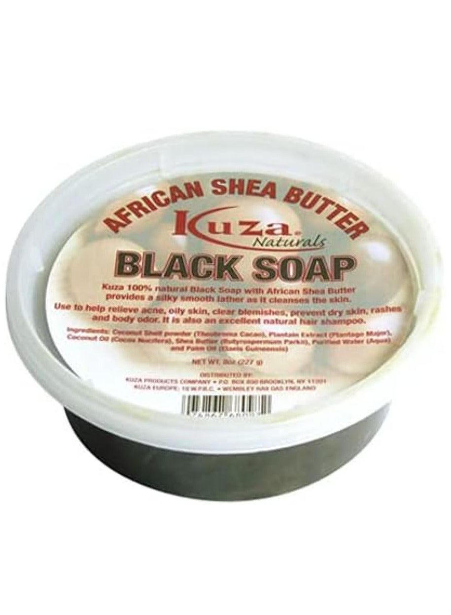African Shea Butter Black Soap -Body cleanser/moisturiser and natural herbal conditioning hair shampoo 226g