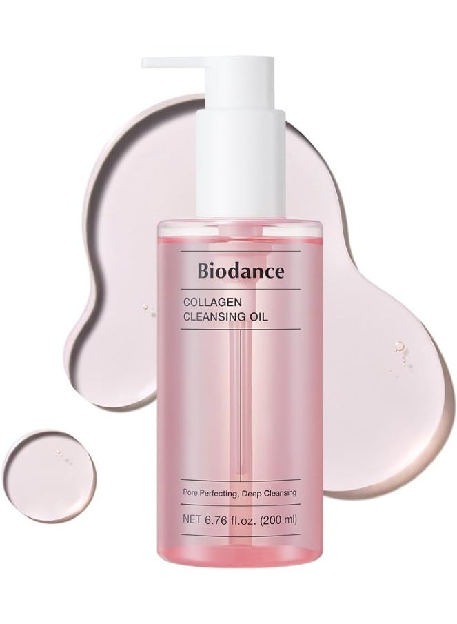 BIODANCE Collagen Cleansing Oil, Facial Oil Cleanser, Gentle Makeup Remover without Clogging Pores, Removes Bleackhed and Whitehead for Sensitive Skin, Oily Skin, Korean Skincareㅣ6.76 fl. oz. (200 ml)