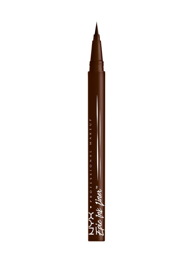 Epic Ink Liner, Waterproof Liquid Eyeliner - Milk Chocolate, Vegan Formula, Intense Pigment