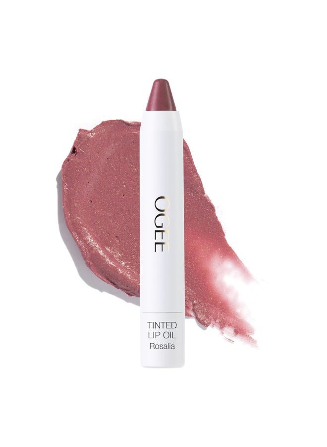 Tinted Sculpted Lip Oil - Lip Stain Made with 100% Organic Coconut Oil, Jojoba Oil, and Vitamin E - Best as Lip Balm, Lip Color or Lip Treatment - ROSALIA