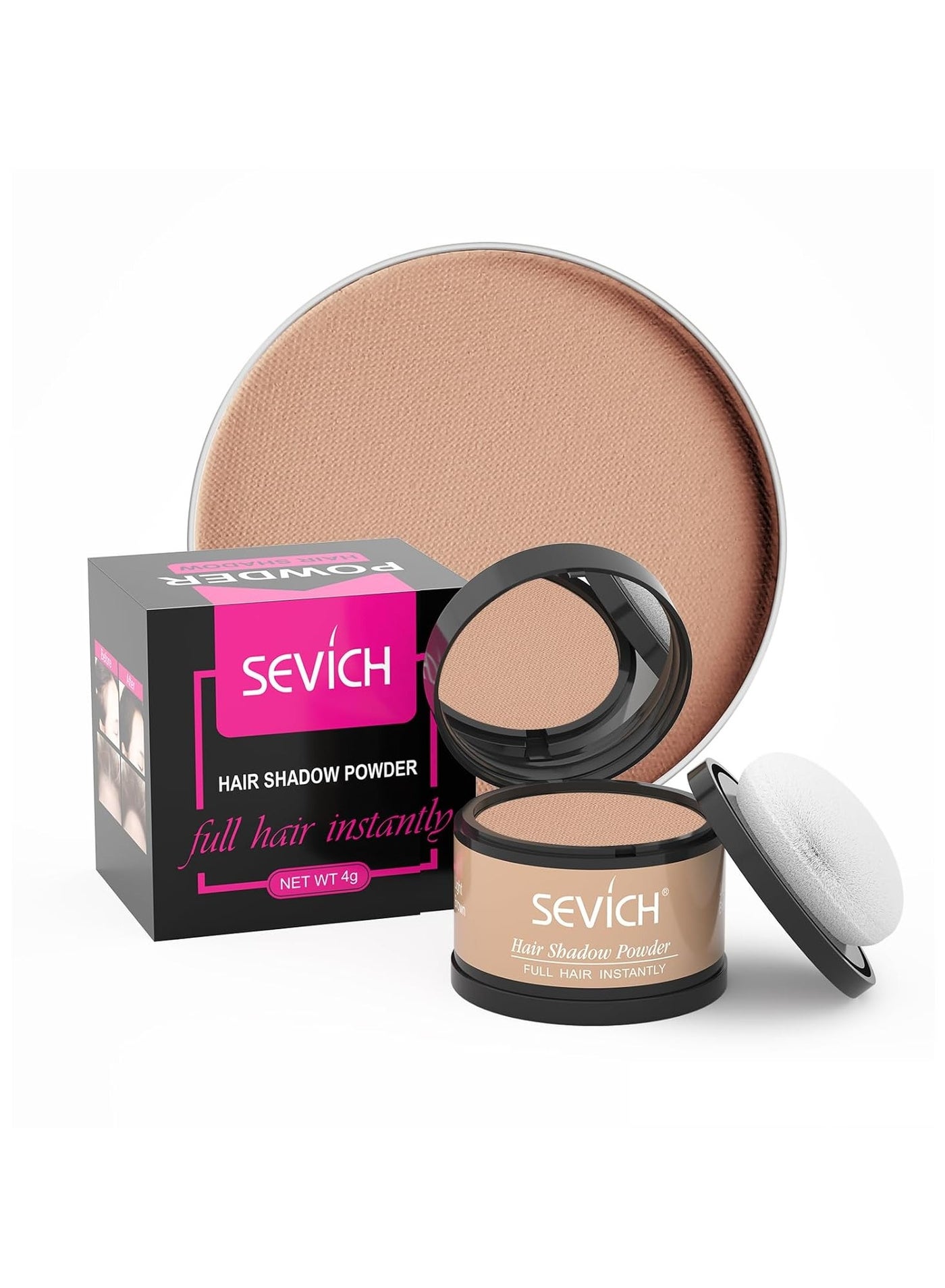 Instantly Hairline Shadow - Hairline Powder, Quick Grey Root Concealer for Thinning Hair, Eyebrows & Beard, Windproof & Sweatproof, Light Brown