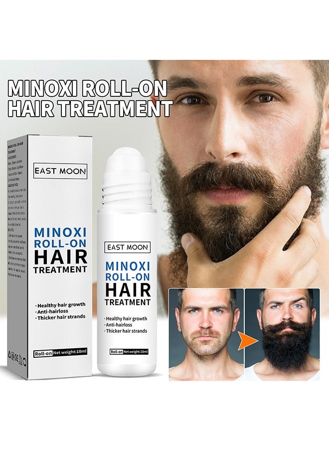 Minoxi Roll-On Hair Treatment,Healthy hair growth,Anti-hairloss,Thicker hair strands, Beard Treatment Man Beard Growth Oil 18ml