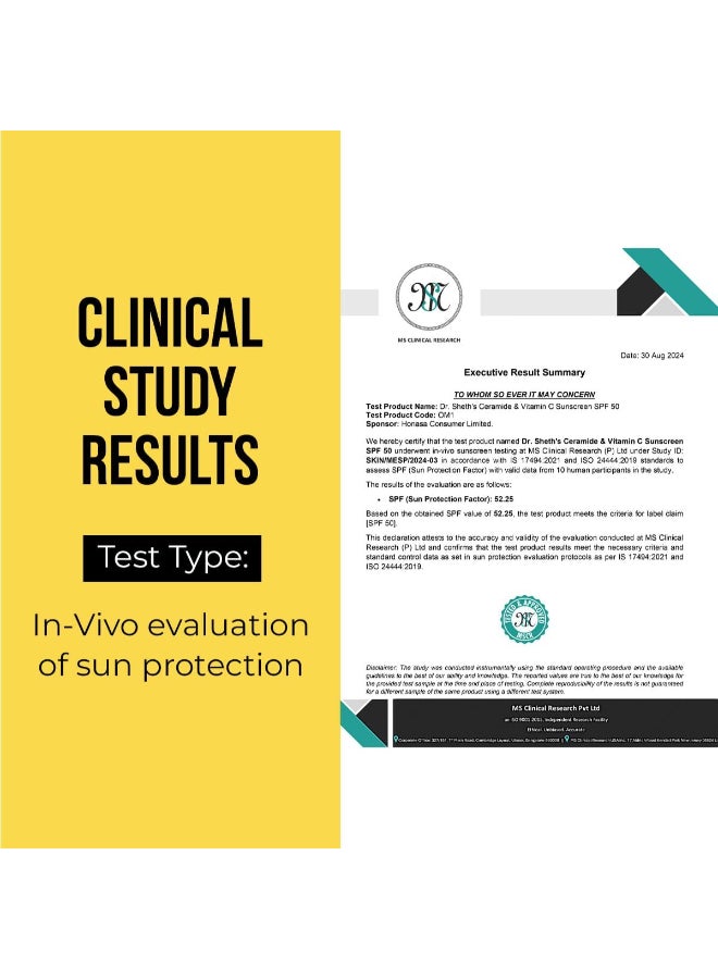 Ceramide And Vitamin C Sunscreen SPF 50+ PA+++|One-step Routine For Healthy And Bright Skin|Non-Sticky|No White Cast INon-Greasy, Quick-Absorbing|For Women And Men|UVA UVB Sun Protection|30g - image 2