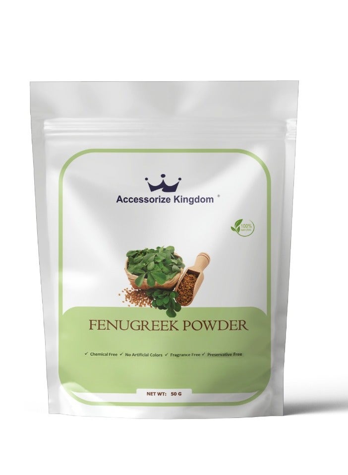 Fenugreek Powder (50gm) – 100% Natural | Suitable for All Hair Types | Promotes Healthy Hair Growth, Deep Conditioning & Shine | Soothes Scalp, Reduces Dandruff & Improves Strength
