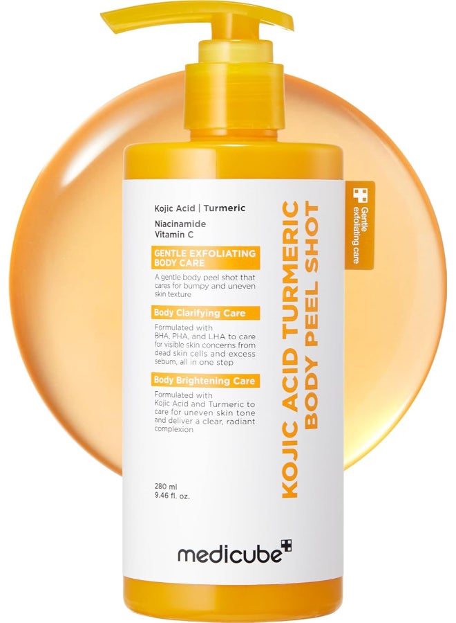 Medicube Kojic Acid Turmeric Smoothing Toner for Face & Body Niacinamide Glycolic Acid Clear Glass Skin 280ml