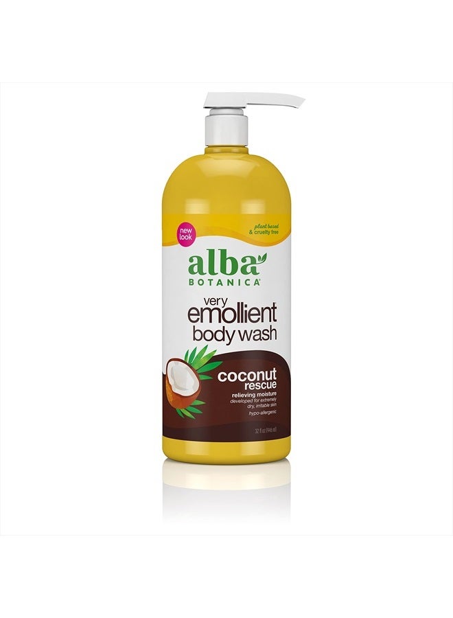Very Emollient Body Wash, Coconut Rescue, 32 Oz