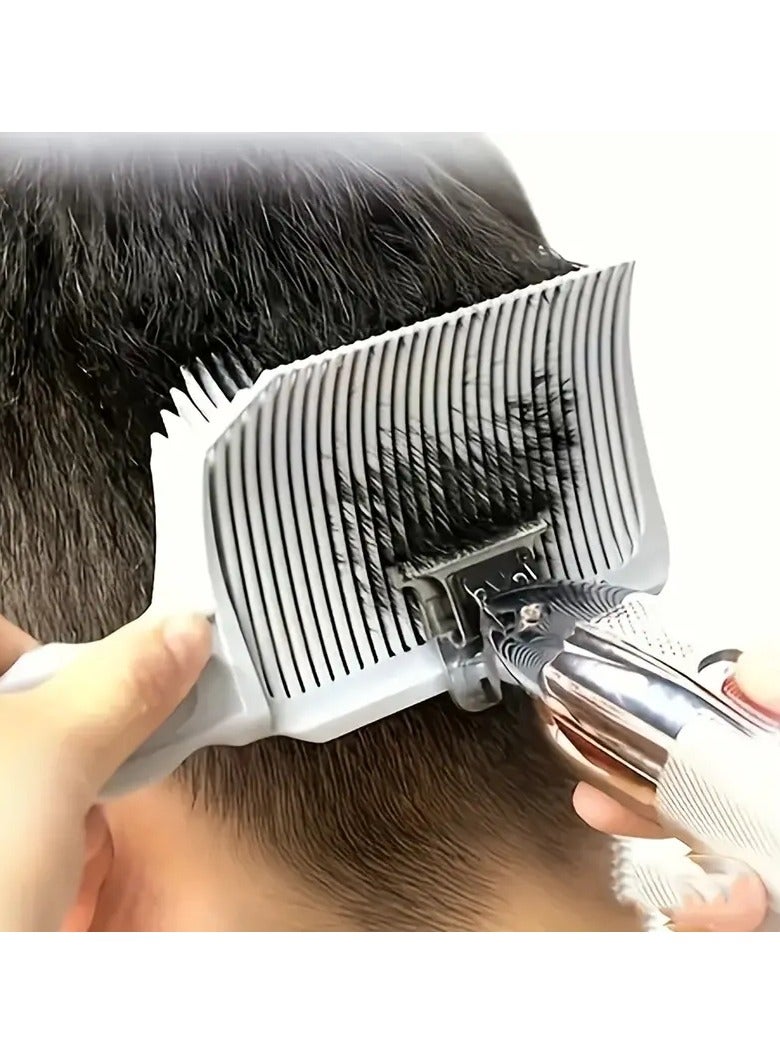 1pc Men's Oil Head Hairdressing Comb, Fading Comb Professional Barber Clipper Blending Flat Top Hair Cutting Comb
