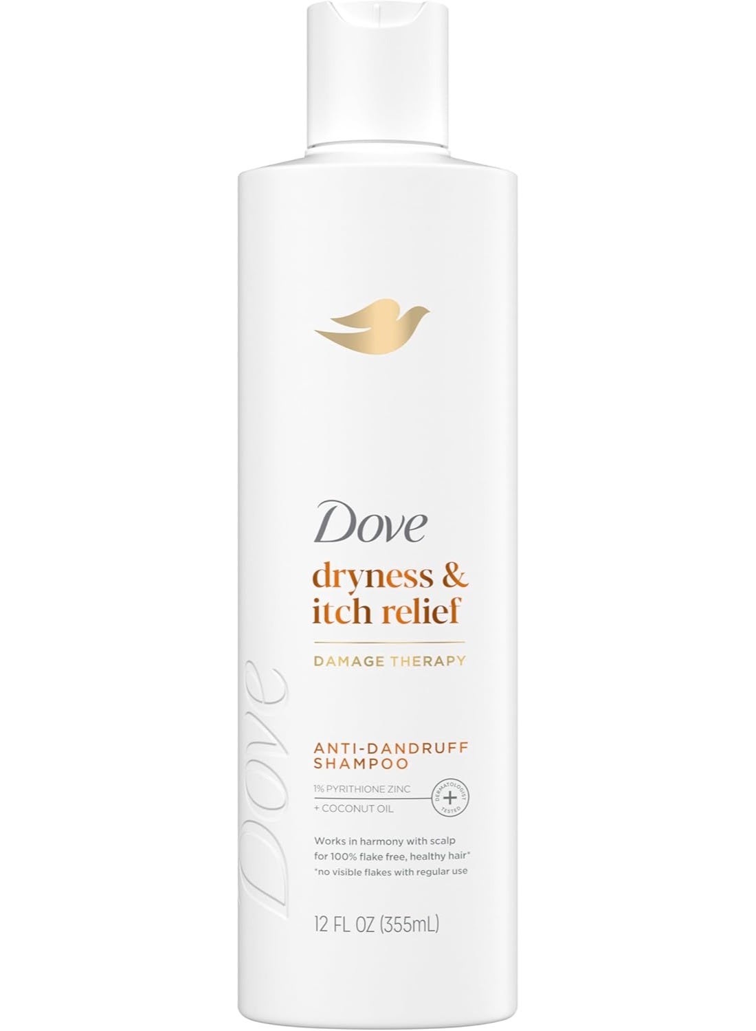 Dove Derma Care Scalp Anti Dandruff Shampoo Dryness and Itch Relief for Dry and Itchy Scalp Dry Scalp Treatment with Pyrithione Zinc 355ml