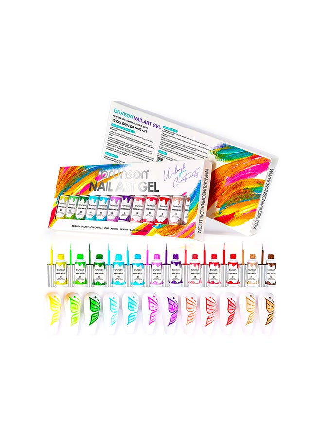 Gel Liner Nail Art Paint Polish, Brush In Bottle for Soak Off Painting Drawing designs BNAGK02