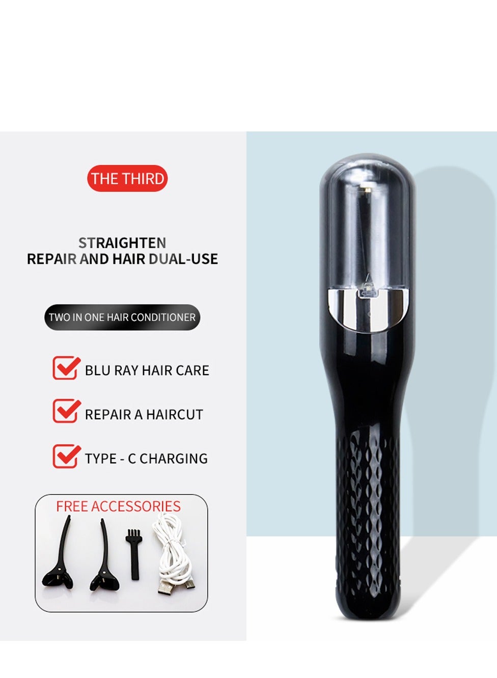 2 in 1 Hair Split Ends Trimmer Charging Professional Hair Cutter Smooth End Cutting Clipper Beauty Set Hair Straightener