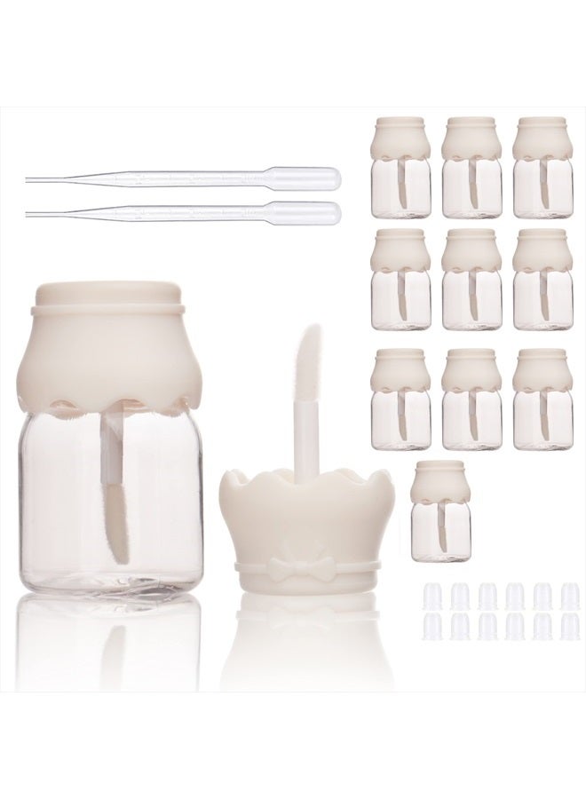 10PCS Empty 15ml baby bottle lip gloss tubes White Cute Lipgloss Container Tube Packing castor oil container