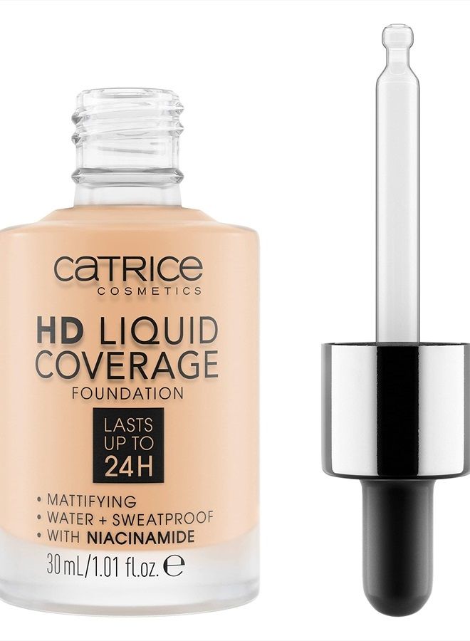 HD Liquid Coverage Foundation | High & Natural Coverage | Vegan & Cruelty Free (005 | Ivory Beige)