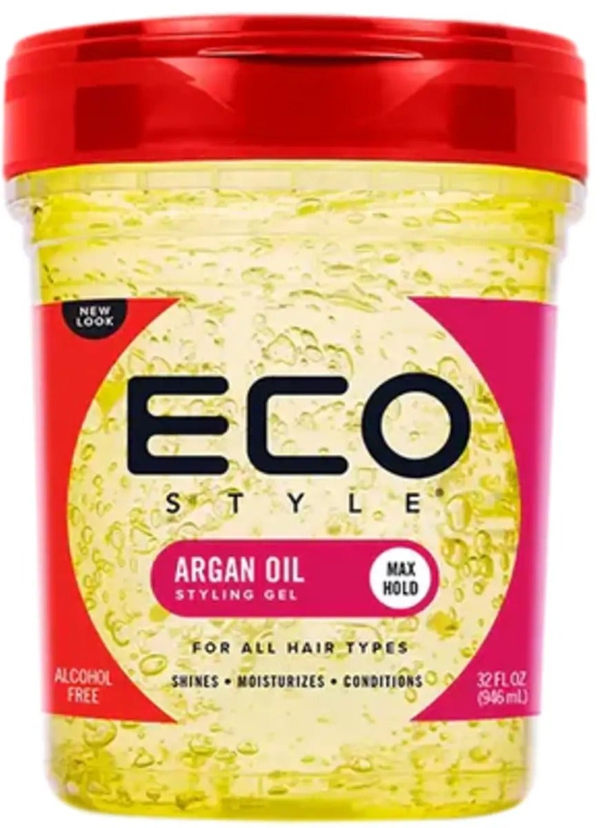 Eco Styler Argan Oil Gel 946ml | Strong Hold & Shine | Alcohol-Free Hair Gel for Frizz Control & Curl Definition | For All Hair Types