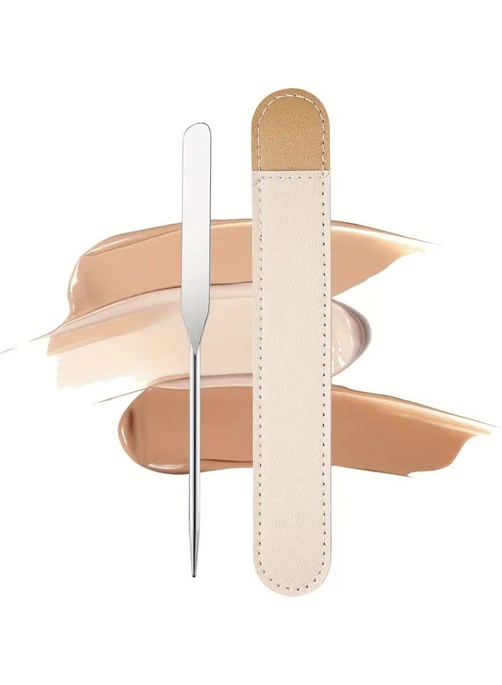 Foundation Spatula Stainless Steel Makeup Spatula Picaso Makeup Spatula Korean Makeup Spatula with Leather Case