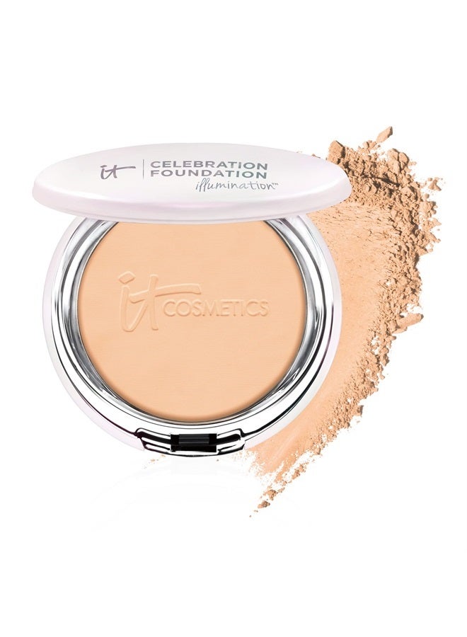 Celebration Foundation Illumination, Medium (W) - Full-Coverage, Anti-Aging Powder Foundation - Blurs Pores, Wrinkles & Imperfections - 0.3 oz Compact