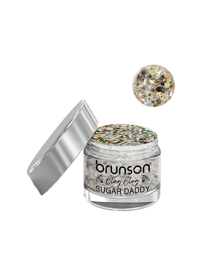 Acrylic Nail Powder DIP And Buff System, Sugar Daddy Glittered 30ml BOH007