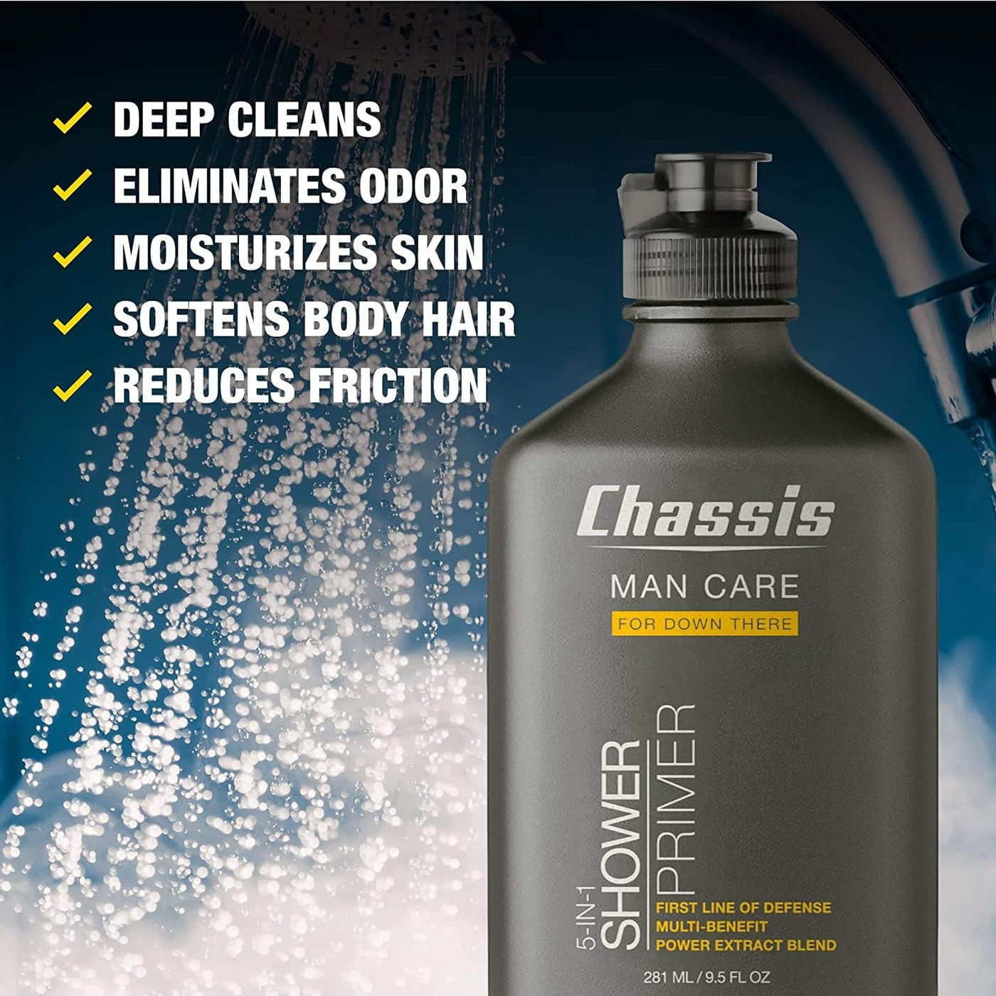Chassis 5-in-1 Shower Primer, Menâ€™s Anti-Chafing Gel and Deep-Cleansing Bodywash