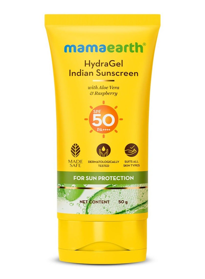 Mamaearth HydraGel Indian Sunscreen Sun Protection, 50 gm