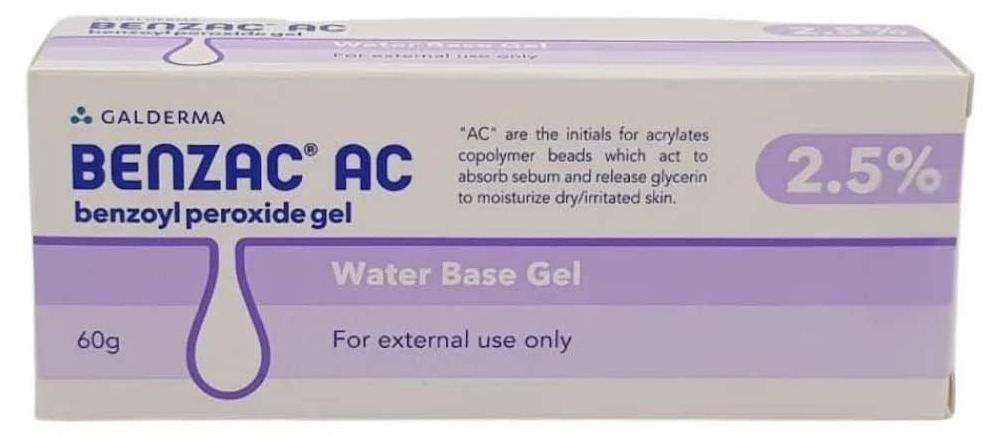 Benzac AC 2.5% Benzoyl Peroxide for acne Gel 60g