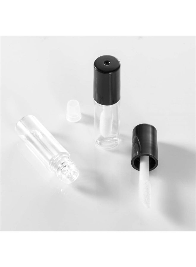 20 Pack 1.5 ml Empty Lip Gloss Tubes Containers Clear Mini Refillable Lip Balm Bottles with Rubber Inserts for Lipstick Samples Travel DIY Makeup