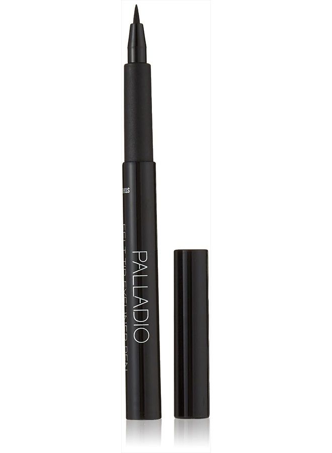 Felt-Tip Eyeliner Ultra Fine Liner, Creates Thin Precise Lines, Quick Drying, Waterproof, Rich Pigment, Long Lasting Application, Mess Free, Smooth, All Day Wear, Intense Jet Black Color