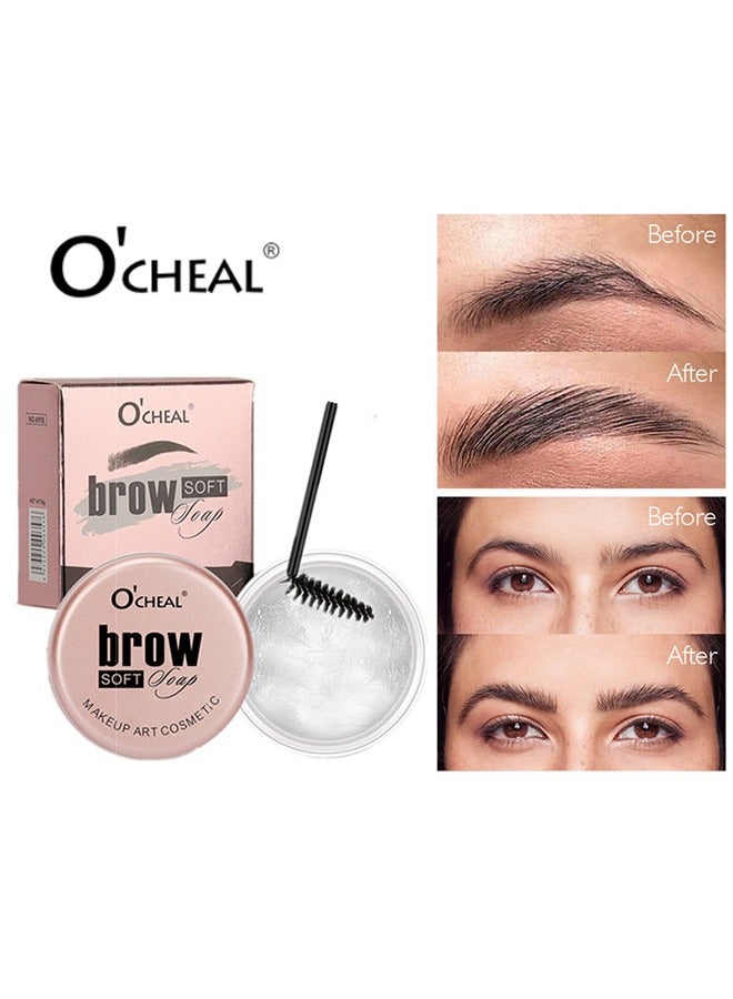 Brow Soap,Professional Brow Gel With Brush，Professional Waterproof Eyebrow Gel With Flexible Brush Styling Kit, Can Sharp Your Eyebrow To Fluffy and Volume Easily, Highly Recommended For Anyone Lookin