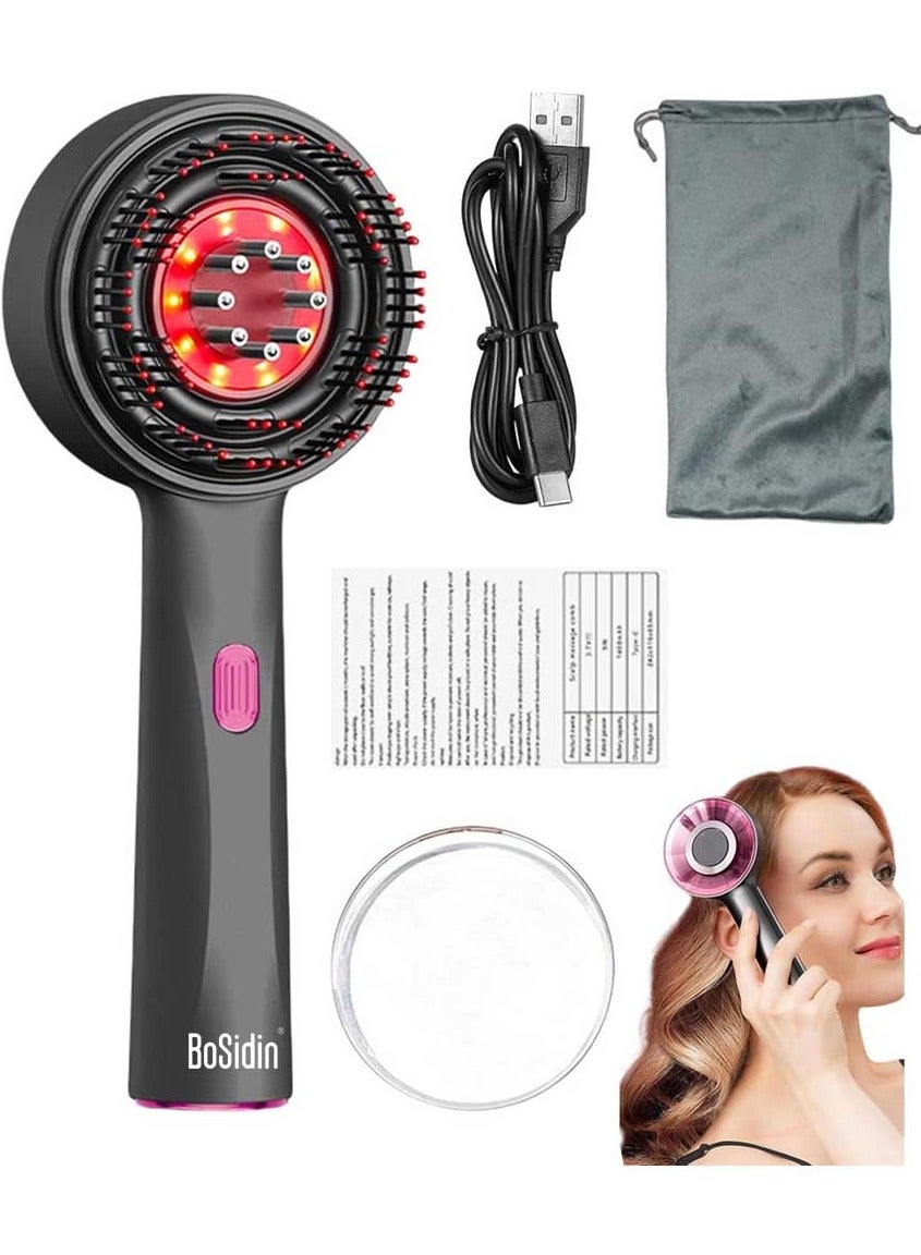 Hair Brush Scalp Oil Applicator Rechargeable Vibration Massage and Comb Follicle Massager for Hair Growth and Anti-Hair Loss