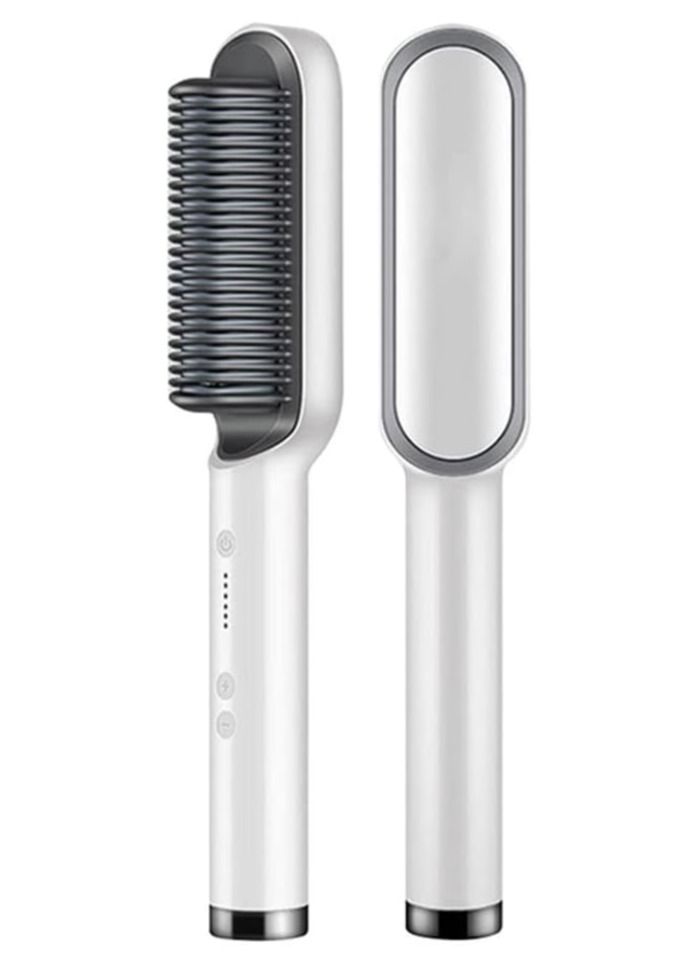 Hair Straightener Brush, Hair Straightening Iron Built with Comb, Fast Heating & 5 Temp Settings & Anti-Scald, Perfect for Professional Salon at Home Hair Styler