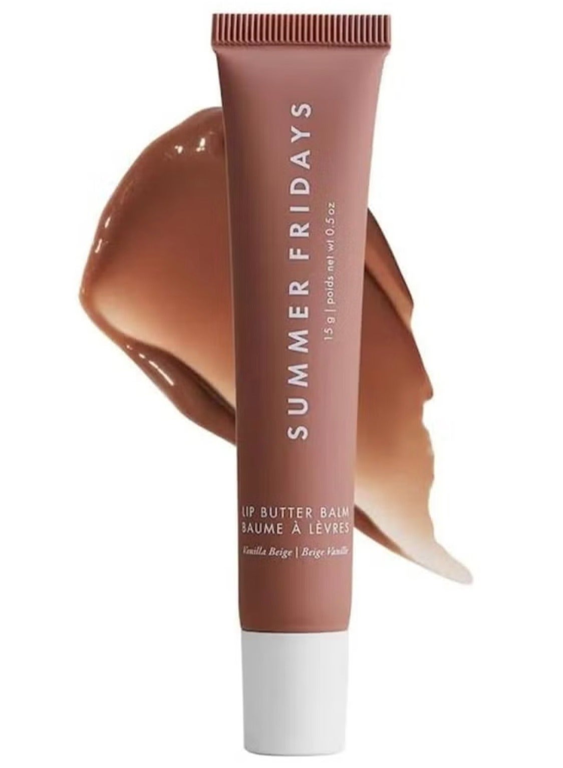 Summer Fridays Lip Butter Balm - Conditioning Lip Mask and Lip Balm for Instant Moisture, Shine and Hydration - Sheer-Tinted, Soothing Lip Care - Vanilla Beige (.5 Oz)