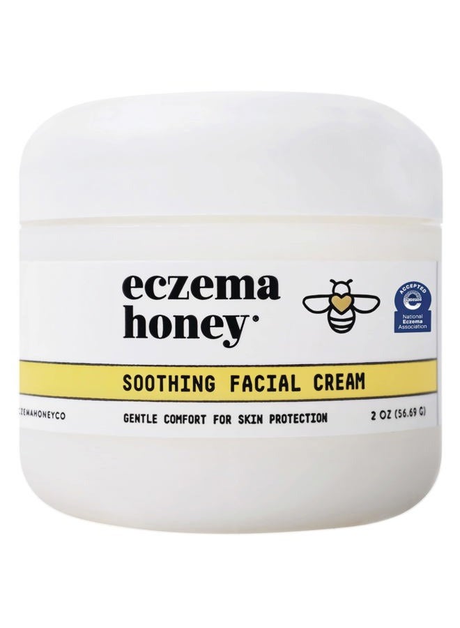 Soothing Facial Cream - Eczema Lotion for Face, Eyelids, Lips, and More - Natural Dry Skin Repair (2 Oz)