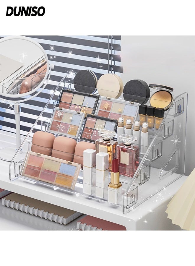 5 Layers Nail Polish Organizer, Clear Acrylic Display Stand,Multi-Functional Cosmetic storage rack,  Makeup Storage Holder Suitable For Eyeshadow ,Palette, Perfume and more
