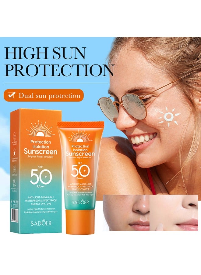 Protection Isolation Sunscreen,Double tube multi-effect, repair isolation, sun protection, UV protection 50g