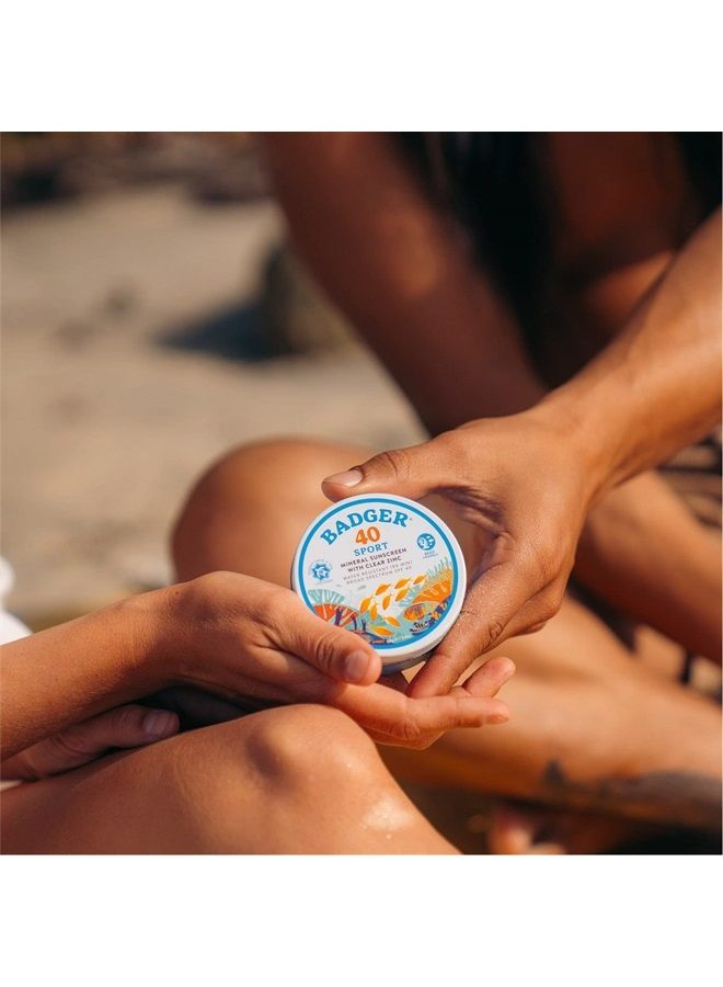 Coral Reef Safe Sunscreen Tin, SPF 40 Zinc Oxide Sunscreen, Broad Spectrum, Water Resistant, Travel Size Sunscreen, Sun Skin Care, Unscented, 2.4 oz (2 Pack)