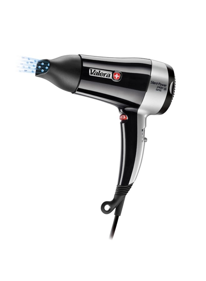 Hair Dryer Silent Power 2400 Watts, Ions generator, ION Button on/off with pilot lamp, Removable filter, 6 temperature incl. Cool, Ripple wire SECURITY heating element - 545.14