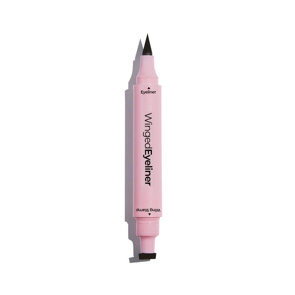 MCoBeauty - Winged Eyeliner Stamp & Liquid Liner Duo - Intense Black Dual-Ended Pen with Precision Stamp and Felt Tip for Effortless Cat Eye Looks - Eye Makeup