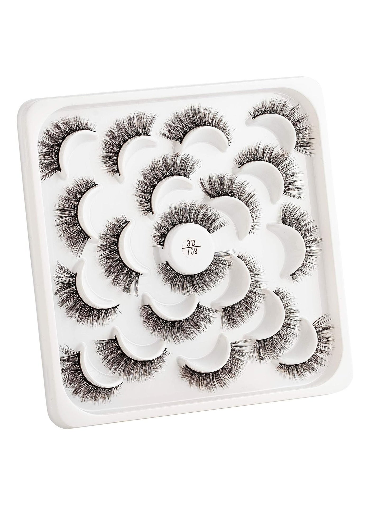 False Eyelashes 10 Pairs Black Natural Full Eyelash for Women Easy to Stick on Upper Lash Line