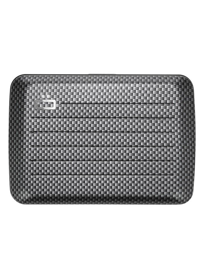 Aluminum wallet smart case V2 The original reinvented with a metal lock - Strong RFID blocking card holder - Water resistant - Carbon Effect (Thin Weave)