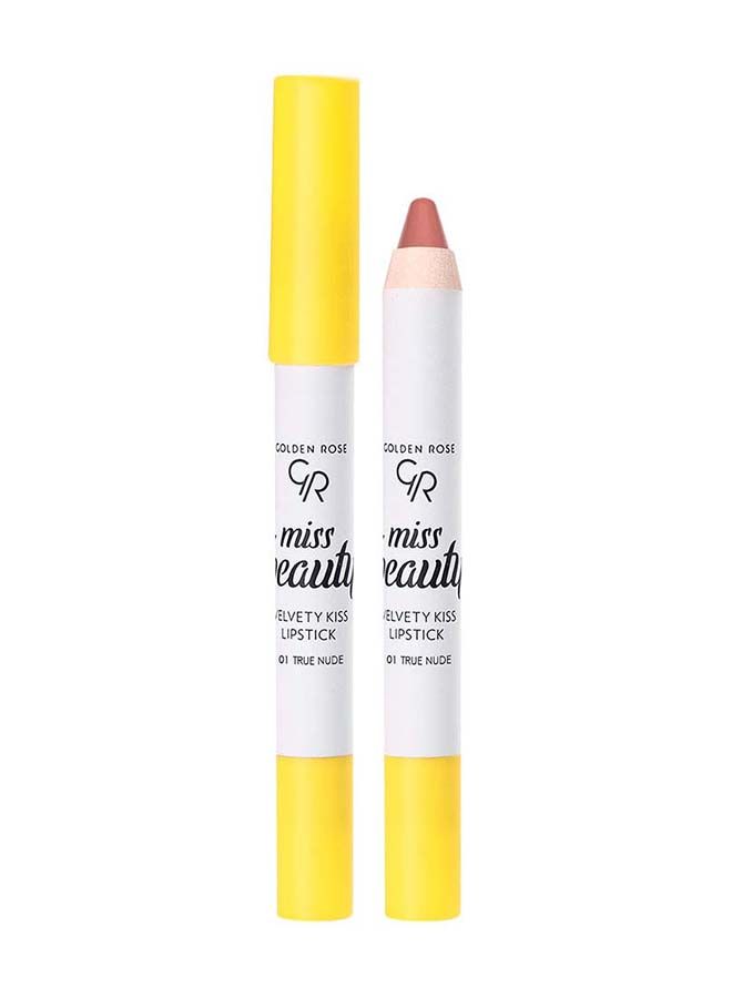 GOLDEN ROSE MISS BEAUTY VELVETY KISS LIPSTICK NO: 01 TRUE NUDE
