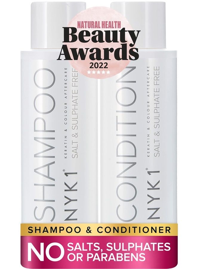 SALT SULFATE FREE Shampoo and Conditioner Set for Color Treated Hair (2 x 16.9 Fl Oz) NYK1 Shampoo for Color Treated Hair, Extensions and Keratin Treatments - Shampoo and Conditioner Set Sulfate Free