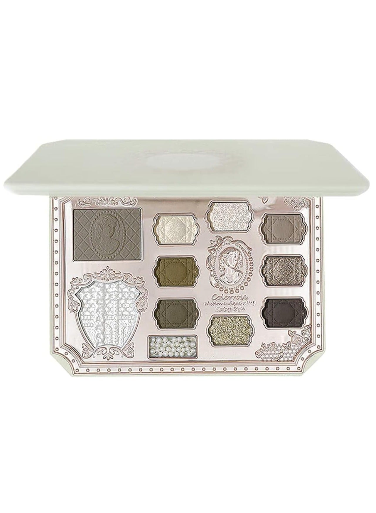 Rococo Relief Multi-Functional Makeup Palette – Eyeshadow, Highlighter, Contour & Glitter Shades – Long-Lasting, Shimmer & Matte Finish
