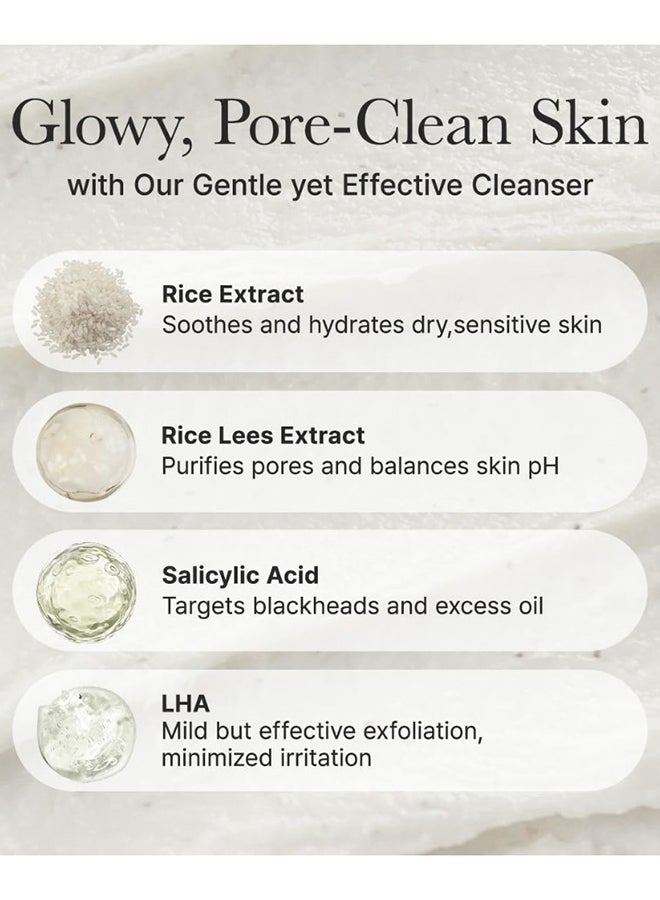 Rice + LHA Pore Control Rice Cake Cleanser (150g) - image 4