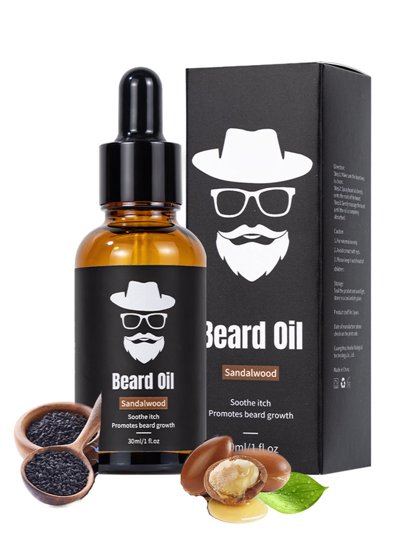 Beard Oil For Men Beard Growth Oil Facial Hair Treatment Natural Extracts Beard Softener And Care-Strengthens Moisturizes Beard 30ml Male Beard Gift