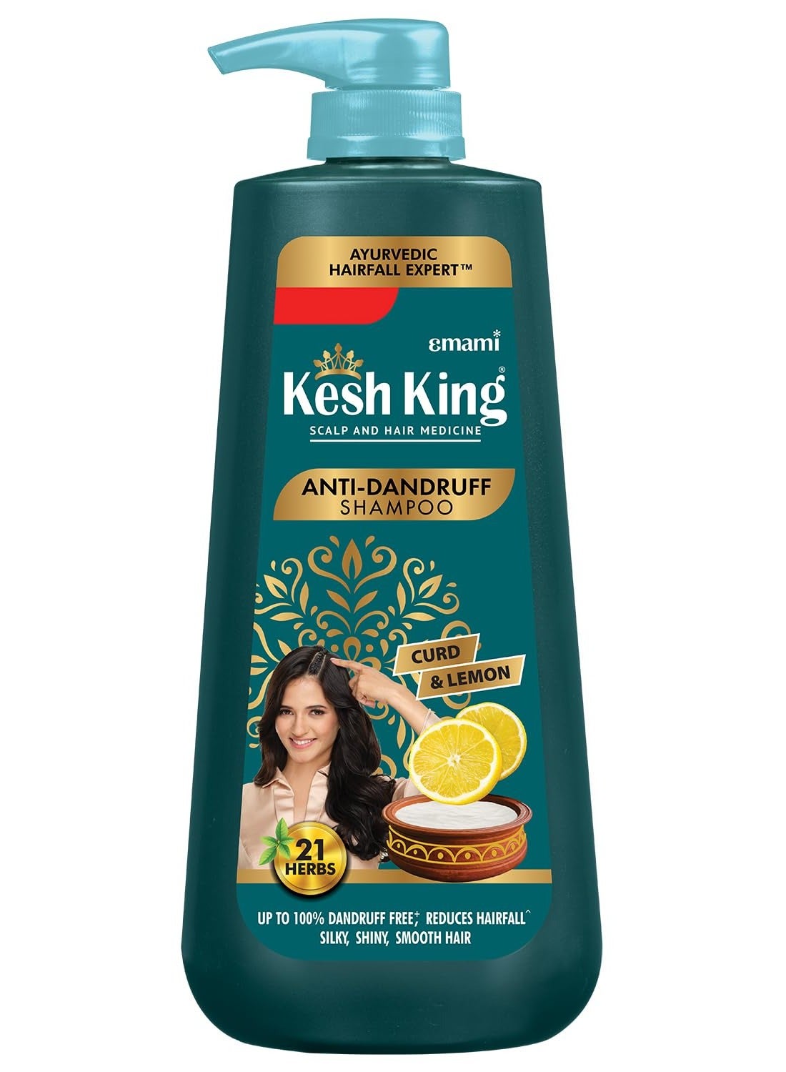 Ayurvedic Anti-Dandruff Shampoo | Reduces hair fall | Soothes itchy scalp | No Paraben & No Silicon | 21 natural ingredients | Enriched with curd, lemon & neem | 600 ml