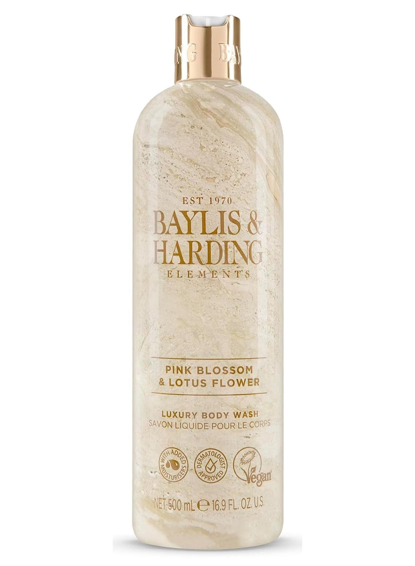 Elements Pink Blossom and Lotus Flower Body Wash, 500ml | Vegan | Floral, Fruity and Coconut Water | Moisturising and Hydrating