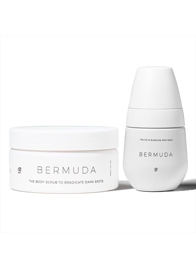 Dark Spot and Hyperpigmentation 2-Step Routine - Includes Dark Spot Treatment Oil (30 ml) and Dark Spot Exfoliating Scrub (236 ml), Bermuda