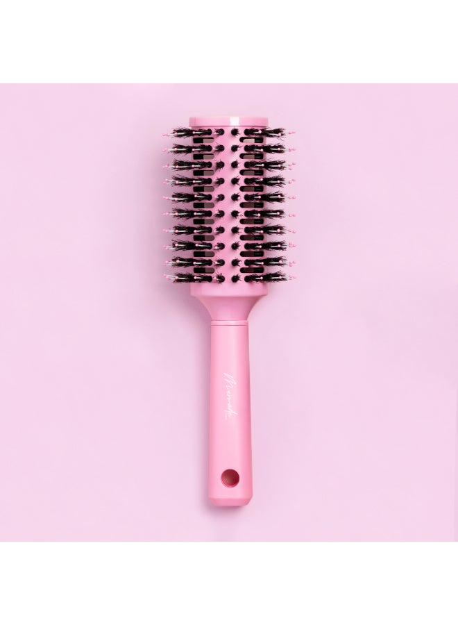 Midi Round Brush for Blowouts & Styling - Vented Design for Faster Drying, Hybrid Boar & Nylon Bristles Reduce Frizz & Add Shine (165g) - image 4