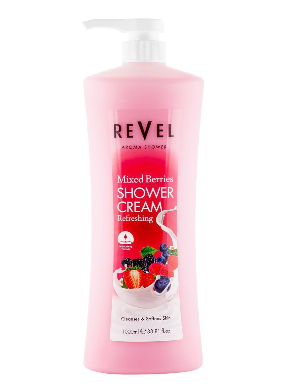 Revel Skin Care Mixed Berries Shower Cream For Men and Women 1000ml, Refreshing, Body Wash, Shower Gels, Cleansing