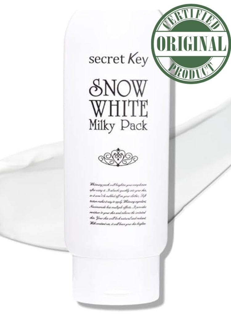 Secret Key Snow White Milky Pack – Instant Brightening & Hydrating Wash-Off Mask, 200g – Even Skin Tone & Radiant Glow